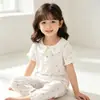Camiseta de Verano 2026 para Niñas Estrellas de Colores Camisa Polo de Manga Corta con Estampado Completo de Corazón Top de Manga Corta para Niños Ropa de Casa