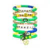 Pulseira Empilhável de Argila Macia Multicor Mais Vendida na Amazon com Pingente de Liga e Letras em Acrílico Conjunto de Pulseiras Elásticas