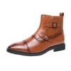 Botas Martin estilo británico, botas Chelsea Brock para hombre, otoño e invierno 2024, zapatos de cuero de caña alta, botas de trabajo de caña media, botas de cuero