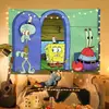 Esponja de polvo original desenho animado de bebê pano para pendurar decoração de parede de quarto pano de fundo criativo tapeçaria fofa engraçada