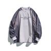 Chamarra Pulóver Ru Meng Estilo Americano Vintage Costuras Manga Raglán para Hombre y Mujer Otoño Estilo Academia Chaqueta Deportiva Top Versátil