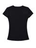 Playera Básica de Cuello Redondo Ajustada Adelgazante de Hombro Corta de Manga Corta Verano Jersey Color Sólido Combinable Top Base para Mujer