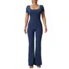 Venta Caliente Transfronteriza Body de Yoga Ajustado de Secado Rápido Traje de Yoga de una Pieza para Mujer Control de Abdomen Adelgazante Pierna Ligeramente Acampanada Ropa Deportiva para Fitness