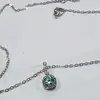 Conjunto de joias de pedras preciosas geométricas transfronteiriço, corrente de clavícula simples azul claro de alta qualidade, emagrecedor, moderno e versátil
