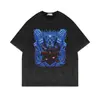 Comercio Exterior Estilo Europeo y Americano Camiseta Lavada Vintage de Manga Corta Naruto Anime Camiseta de Algodón de Manga Corta Estilo Básico Popular