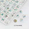 Bolsa de Polvo de Diamante para Uñas Verde Explosivo Punta Redonda Concha de Mariposa Forma Especial Recubrimiento de Lujo K9 Lote Completo Joyería de Uñas Diamante