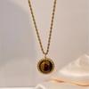 Collar de Acero de Titanio con Piedra Ojo de Tigre Trenzada de Venta Caliente Transfronteriza para Mujeres, Joyería de Cadena Trenzada de Oro de 18 Quilates de Lujo Ligero, No se Desvanece, Venta al por Mayor