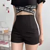 Shorts Negros Mujer Traje de Primavera Elástico Ropa Exterior Ajustados que Resaltan las Caderas Versátil Adelgazante de Cintura Alta Hot Girl Pantalones Cortos