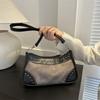 Bolso de axila con costuras retro y textura a la moda para mujer 2023 Invierno nuevo versátil ins bolso bandolera bolso cuadrado pequeño para mujer