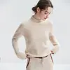 Kangsai Ni Jersey 100% Cachemir Puro Prenda de Una Pieza para Mujer Parte Superior con Dobladillo Enrollado Suave y Pegajoso Suéter Capa Interior para Viajar al Trabajo