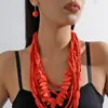 Collar Retro Exagerado Europeo y Americano para Mujer Estilo Bohemio Hecho a Mano con Cuentas Joyería de Cuentas Nueva Venta al por Mayor Transfronteriza
