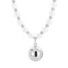 Senso de Design Nicho Oco Aço Titânio Bola Grande Contas Estilo Frio Estilo Francês Elegante Estilo Hong Kong Elástico Colar de Pérolas