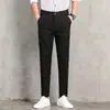 Pantalones de hombre de alta gama para primavera y otoño, pantalones cropped para adolescentes, pantalones casuales versátiles de corte recto slim-fit, modernos, profesionales