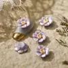 Joyería para Arte de Uñas Camelia Perlada Estilo Chino Pintura de Perla Rosa Pétalos de Cinco Colores Flor de Loto Hadas Brotes de Resina