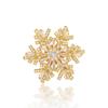 Broche para Mujer Transfronterizo Copo de Nieve Zircón Broche Giratorio Corsage Estéreo para Mujer Estilo Coreano Elegante Pin Hebilla para Abrigo de Traje