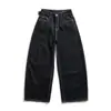 Jeans Largos Estilo Relaxado para Mulheres, Calças Retas Emagrecedoras de Cintura Alta, Design Moderno e Versátil, Calças Longas de Perna Larga