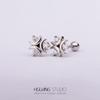 Aço titânio 316L banhado a ouro micro prego de osso da orelha triângulo amor brincos joia para piercing prego de lábio prego de orelha prego de osso da orelha
