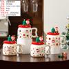 Taza de Cerámica Linda de Dibujos Animados de Papá Noel para el Hogar, Taza de Agua de Aspecto Elegante, Regalo Creativo Navideño, Taza Souvenir