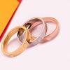 Seis Diamante casal anel 18K ouro rosa titânio anel de aço feminino não-desbotamento nicho luz de luxo de alta qualidade sentido anel simples par anel