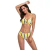 Bikini 2021 nuevo comercio exterior banda de color Europa y Estados Unidos traje de baño transfronterizo para mujer Amazon fabricantes de trajes de baño de dos piezas al por mayor