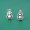 Colgante de Calabaza Mate Retro de Plata Pura S999 Giratorio DIY Pulsera Pulsera Material Accesorios de Plata