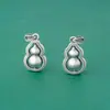 Colgante de Calabaza Vintage Mate de Plata Pura S999 Giratorio Materiales para Pulsera de Joyería DIY Accesorio de Plata