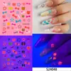 Adesivos Luminous para Nail Art Hot Stamping Atividades Seguras para Crianças Duradouros Brilhantes Padrões de Desenho Animado Decoração Diária para Festas Transfronteiriço