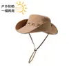 Sombrero de Pescador Sombrero de Vaquero Occidental para Hombre Visera de Ala Ancha Protección Solar Sombrero Mostrando la Cara Pequeño para Pesca al Aire Libre Senderismo Sombrero de Montañismo