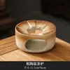 Bule para Ferver Chá de Cerâmica Bruta Fogareiro Envolvente Bule para Ferver Chá com Vela de Fogo e Vela Conjunto Simples para Manter Chá Quente Bule para Exterior