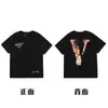 [Transfronterizo 220g] Marca Trendy Americana Vlone Jerry Big V Camiseta Casual Calle Alta Calle Street Pareja Manga Corta Vtg