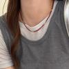 Collar de cuentas de plata esterlina S925 para la fiebre, producto único para usar por bloggers de INS, ágata, turquesa, cadena de clavícula apilable