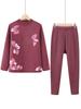 Ropa Interior Térmica de Otoño e Invierno para Mujeres de Mediana Edad y Mayores, Gruesa con Forro Polar Talla Grande Cuello Medio Alto Set de Camiseta Térmica y Pantalones para Mamá