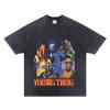Amazon comércio exterior americano lavado velho manga curta camiseta masculina retrô verão solto meia manga eBay atacado transfronteiriço