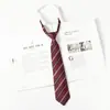 Corbata Jk Borgoña para Mujer, Estilo Japonés, Rayas, Fácil de Usar, para Fotos de Graduación, Toga de Licenciatura, Accesorio de Uniforme Escolar