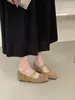 Novos sapatos de outono estilo coreano, bico redondo, com aumento interno de altura, sola macia, confortáveis e versáteis para o dia a dia