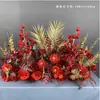Nuevo arreglo floral de boda de gran formato, flor de seda, producto terminado, arreglo floral de eucalipto, guía de pasarela, arte floral de boda