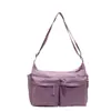 Bolso bandolera de color liso nuevo, bolso de hombro, multibolsillos, ligero, casual, gran capacidad, bolso unisex, versátil, bolso de tela resistente a la suciedad