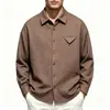 Camisa de manga larga para hombre estilo dinero viejo, engrosada, con cuello camisero, de Lyocell Tencel imitación lino, para comercio exterior transfronterizo primavera y otoño 2026