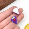 Colgante de Pastel de Capas de Fresa y Crema Hecho a Mano para Manualidades DIY, Amuletos de Pendientes de Resina con Temática de Comida, Materiales para Accesorios de Joyería
