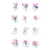 Adesivos de Tatuagem de Flores Coloridas à Prova d'Água e Suor Duradouros Estilo Ins Feminino Não Refletivos Frescos Braço Clavícula Peito Nicho