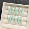 Pure hand-worn armadura estilo nacional pintado à mão novo estilo retro chinês tridimensional verde cobra terminou nail art fake nail patch