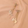 Aguja de Plata S925 Mariposa Borla Larga Moda Nuevos Aretes Exquisitos Diamantes Elegantes Aretes Clip para Oreja B285