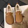 Sapatos Birkenstock com Forro de Lã Feminino Solado Macio Novos 2025 Sapatos Retrô Outono e Inverno Solado Grosso Sapatilhas Sapatilhas Sola Grossa Sapatos Quentes de Lã e Algodão