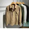 Camisa retro de otoño para hombre estilo Hong Kong con textura y cuello, casual y versátil, adecuada para usar sola, chaqueta camisa de manga larga