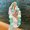 Cadena para teléfono de pompón con cuentas transfronteriza, llavero de bola de diamante para coche, colgante para mochila, regalo personalizado, venta al por mayor de comercio exterior
