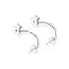 Accesorios de Plata de Ley S925 Soporte Vacío para Perlas DIY Bandeja de Pedrería Pendientes Pendientes Chapados en Oro Oro Rosa Salida de Fábrica