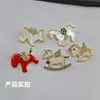 Broche de Caballo Mecedora Unicornio de Año Nuevo con Alas, Lindo Pin de Cristal, Decoración de Año Nuevo, Accesorio Anti-Exposición