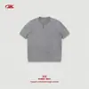 Suéter Estilo Bk Old Money para Hombre 260g Retro Algodón Puro Holgado Color Sólido Cuello Henley Casual Camiseta de Punto Manga Corta
