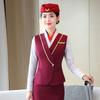 Traje de Herramientas de Camarero Chaleco de Traje Ropa de Trabajo de Recepción de Mostrador Ropa de Trabajo de Temperamento Profesional Catering Ropa de Trabajo de Hotel para Mujer