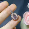 Pingente de espinélio natural puro cristal rosa super transparente tamanho 6*8mm prata 925 Seiko incrustação outlet de fábrica